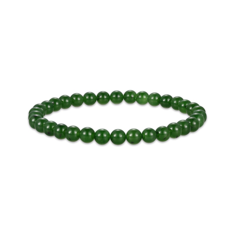 Main Image 1 of Jade Bead Stretch Bracelet