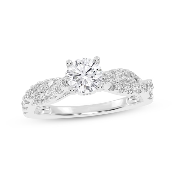 Now + Forever Lab-Grown Diamonds Round-Cut Twist Engagement Ring 7/8 ct tw 14K White Gold