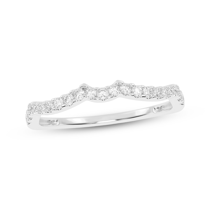 Main Image 1 of Now + Forever Lab-Grown Diamonds Contour Wedding Band 1/6 ct tw 14K White Gold