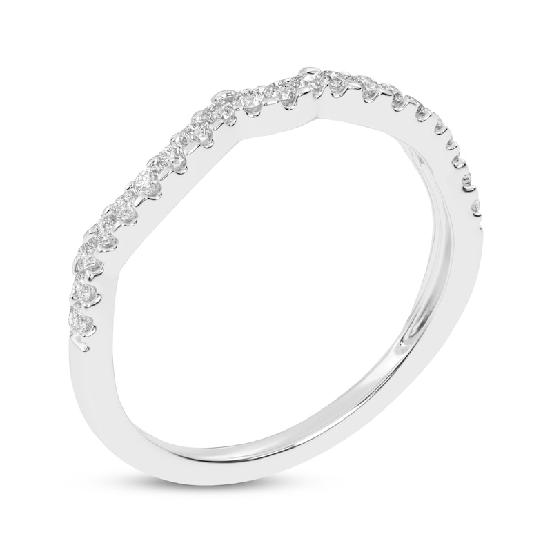 Main Image 2 of Now + Forever Lab-Grown Diamonds Contour Wedding Band 1/6 ct tw 14K White Gold
