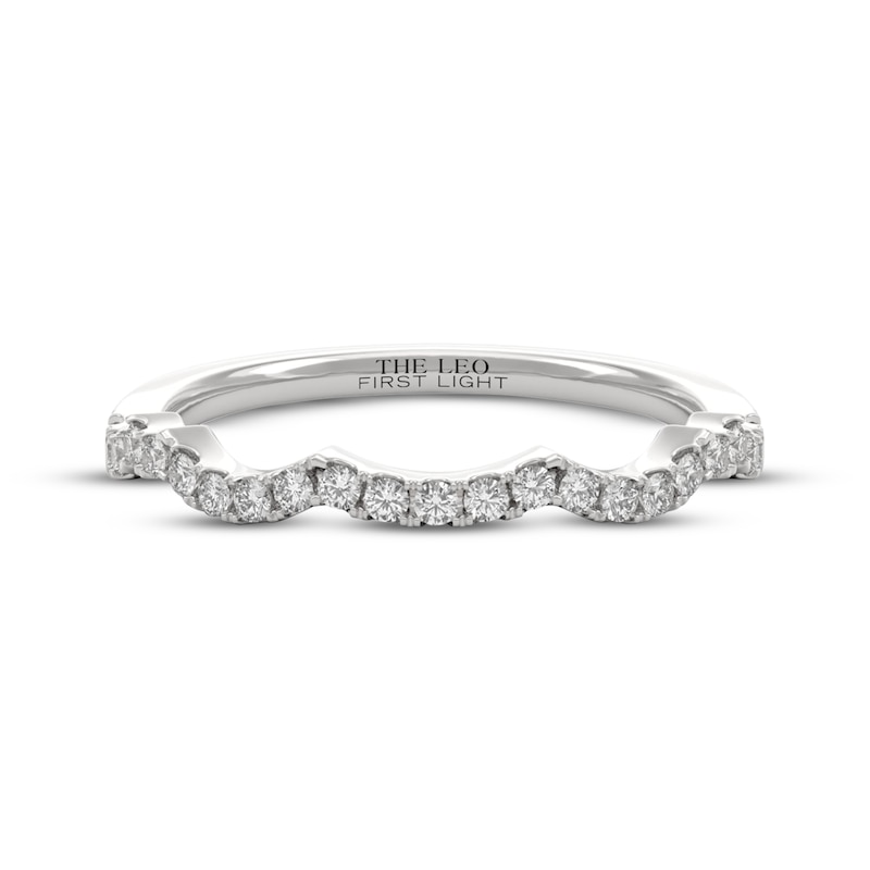Main Image 3 of THE LEO First Light Diamond Contour Wedding Band 1/5 ct tw 14K White Gold