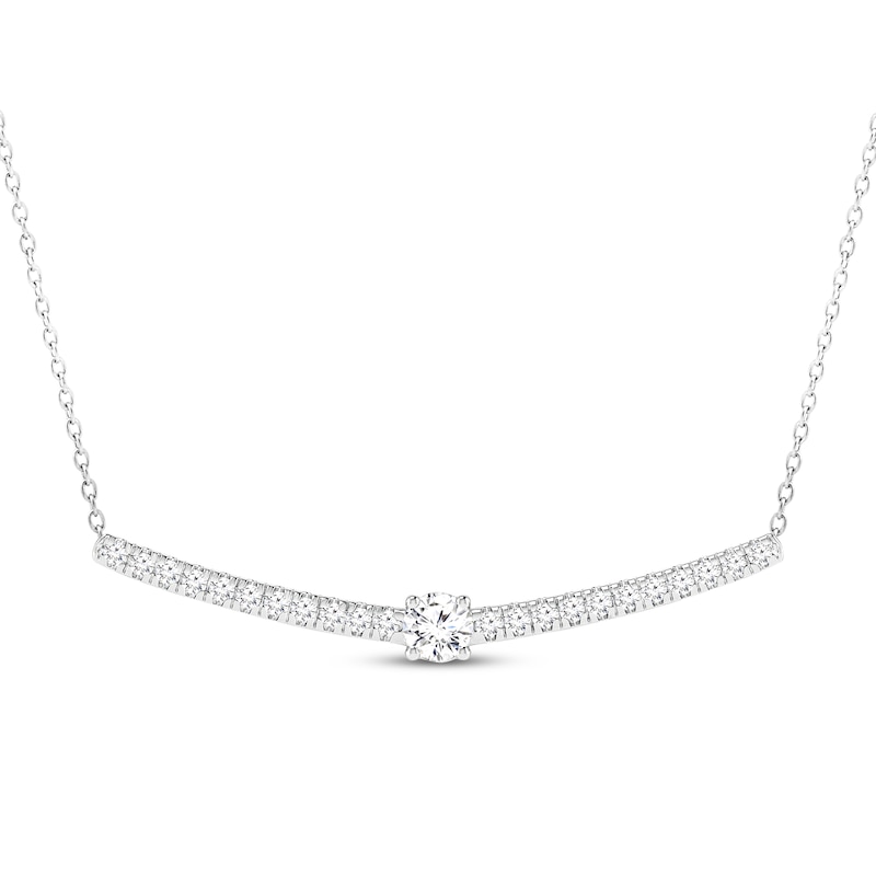 Main Image 1 of KAY Lab-Grown Diamonds Smile Necklace 1/2 ct tw 10K White Gold 18&quot;