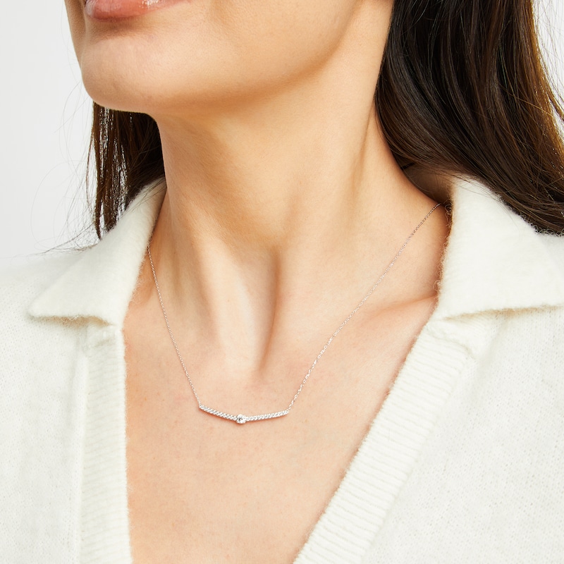 Main Image 2 of KAY Lab-Grown Diamonds Smile Necklace 1/2 ct tw 10K White Gold 18&quot;