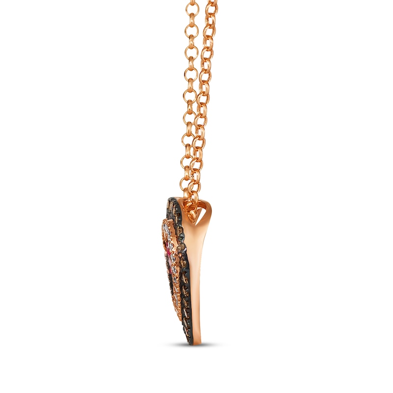 Main Image 2 of Godiva x Le Vian Ruby Heart Necklace 3/8 ct tw Diamonds 14K Strawberry Gold 19&quot;