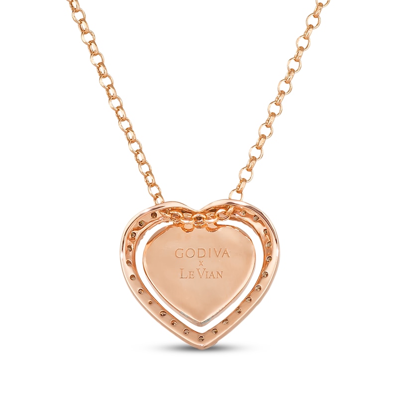 Main Image 3 of Godiva x Le Vian Ruby Heart Necklace 3/8 ct tw Diamonds 14K Strawberry Gold 19&quot;