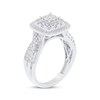 Thumbnail Image 2 of Now + Forever Princess-Cut Quad Diamond Double Cushion Halo Engagement Ring 1 ct tw 14K White Gold