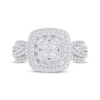 Thumbnail Image 3 of Now + Forever Princess-Cut Quad Diamond Double Cushion Halo Engagement Ring 1 ct tw 14K White Gold