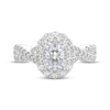 Thumbnail Image 6 of THE LEO Prisma Diamond Oval-Cut Double Halo Engagement Ring 1 ct tw 14K White Gold