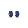 Thumbnail Image 1 of Oval-Cut Blue Sapphire Solitaire Stud Earrings 14K Yellow Gold