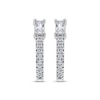Thumbnail Image 2 of Baguette & Round-Cut Diamond Hoop Earrings 3/8 ct tw 10K White Gold