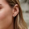 Thumbnail Image 4 of Baguette & Round-Cut Diamond Hoop Earrings 3/8 ct tw 10K White Gold