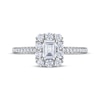 Thumbnail Image 3 of THE LEO Diamond Emerald-Cut Halo Engagement Ring 1 ct tw 14K White Gold