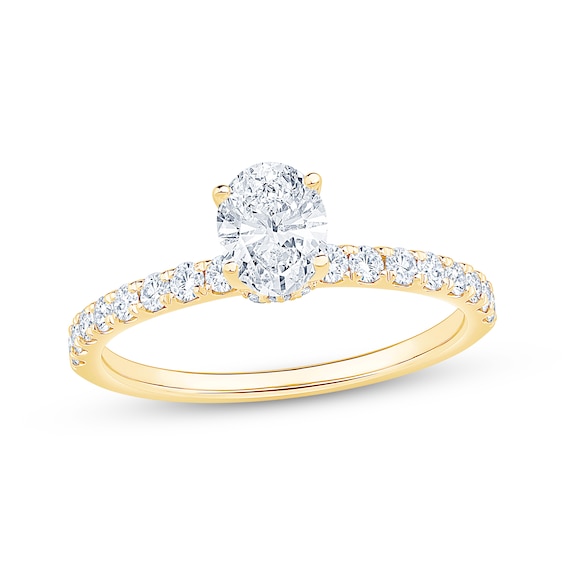 Oval-Cut Diamond Engagement Ring 7/8 ct tw 14K Yellow Gold