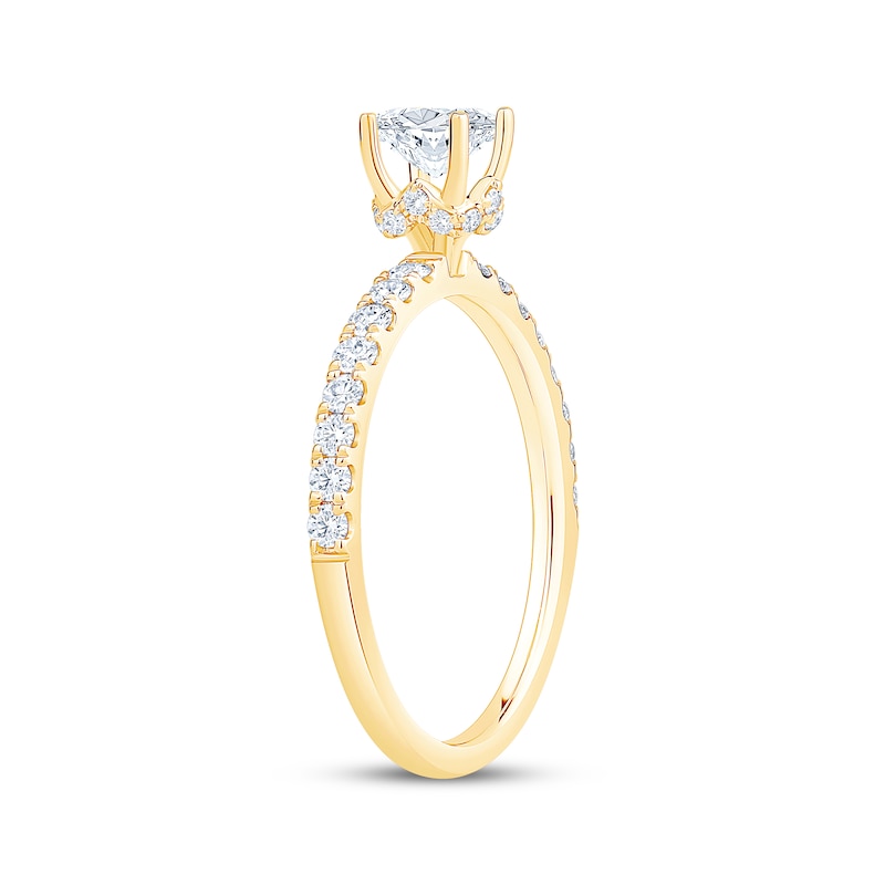Main Image 2 of Oval-Cut Diamond Engagement Ring 7/8 ct tw 14K Yellow Gold