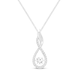 Unstoppable Love Lab-Grown Diamond Twist Frame Necklace 1-1/4 ct tw 10K White Gold 19"