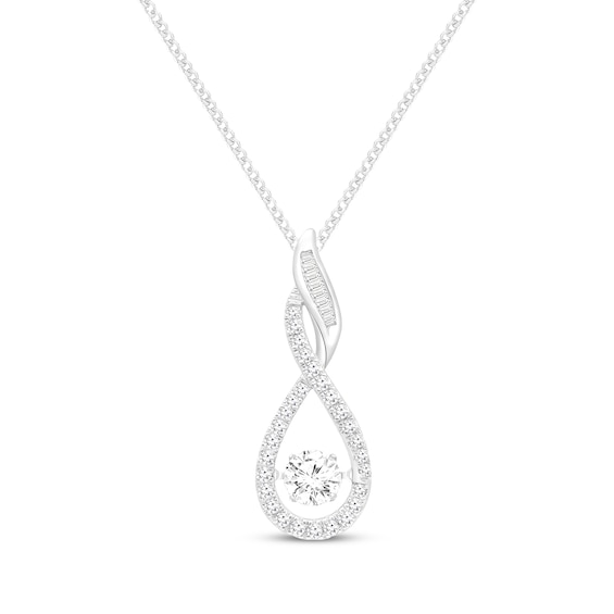 Unstoppable Love Lab-Grown Diamond Twist Frame Necklace 1-1/4 ct tw 10K White Gold 19"