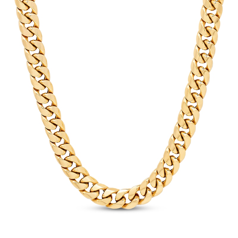 Main Image 1 of Cuban Curb Chain Necklace 6.8mm Hollow 14K Yellow Gold 22&quot;
