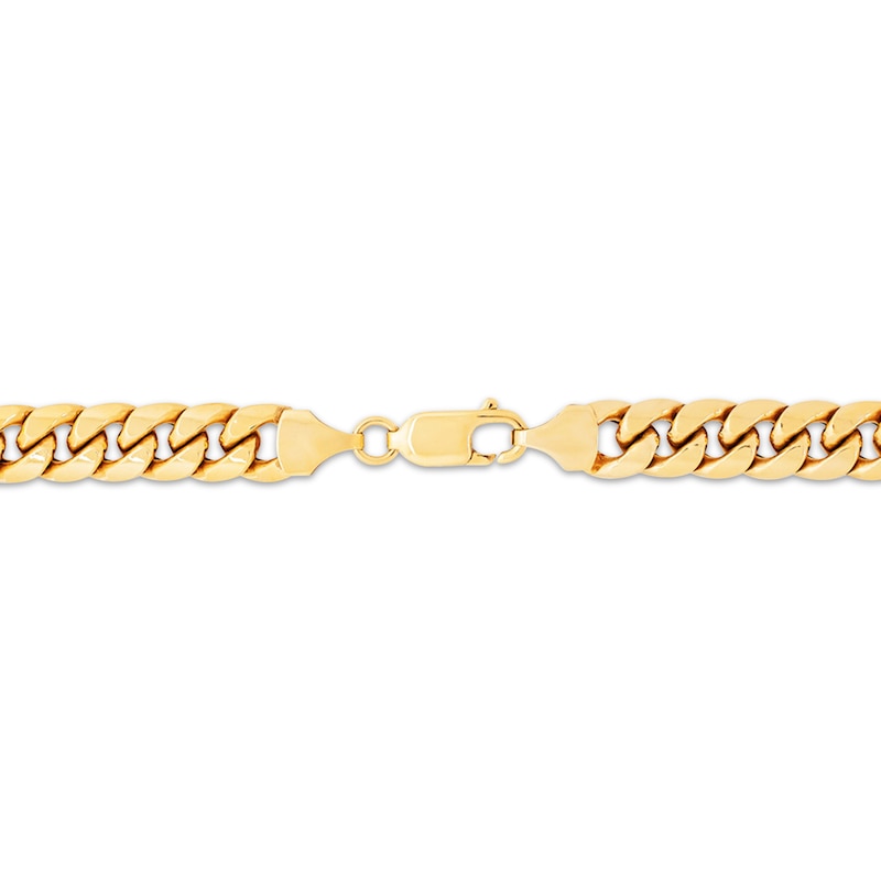Main Image 2 of Cuban Curb Chain Necklace 6.8mm Hollow 14K Yellow Gold 22&quot;