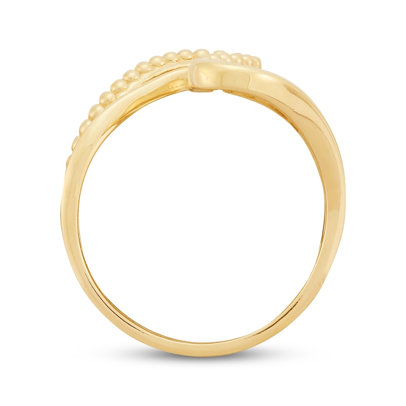Main Image 3 of Beaded Wave Ring 10K Yellow Gold