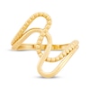 Thumbnail Image 4 of Beaded Wave Ring 10K Yellow Gold