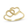Thumbnail Image 1 of Diamond-Cut Open Double Hearts Ring 10K Yellow Gold