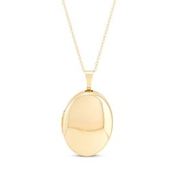 Polished Oval Locket 10K Yellow Gold 18"