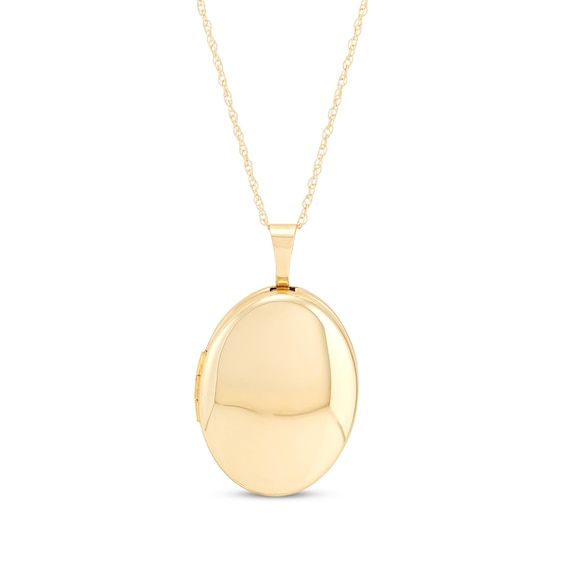 Polished Oval Locket 10K Yellow Gold 18"