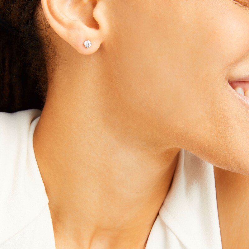 Main Image 2 of KAY Lab-Grown Diamonds Solitaire Stud Earrings 1/2 ct tw 14K White Gold (F/SI2)