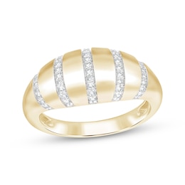 Diamond Multi-Row Dome Ring 1/6 ct tw 10K Yellow Gold