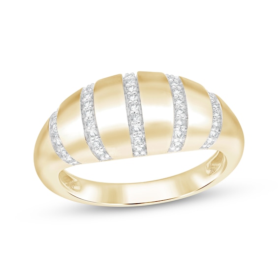 Diamond Multi-Row Dome Ring 1/6 ct tw 10K Yellow Gold