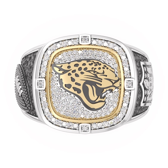 True Fans Jacksonville Jaguars Championship Ring Sterling Silver & 10K Yellow Gold Ring