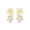 Thumbnail Image 2 of Diamond Openwork Tilted Flower Earrings 1/8 ct tw 10K Yellow Gold