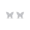 Thumbnail Image 2 of Diamond Butterfly Stud Earrings 1/6 ct tw 10K White Gold
