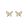 Thumbnail Image 2 of Diamond Butterfly Stud Earrings 1/6 ct tw 10K Yellow Gold