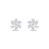 Thumbnail Image 2 of Diamond Pinwheel Stud Earrings 1/8 ct tw 10K White Gold