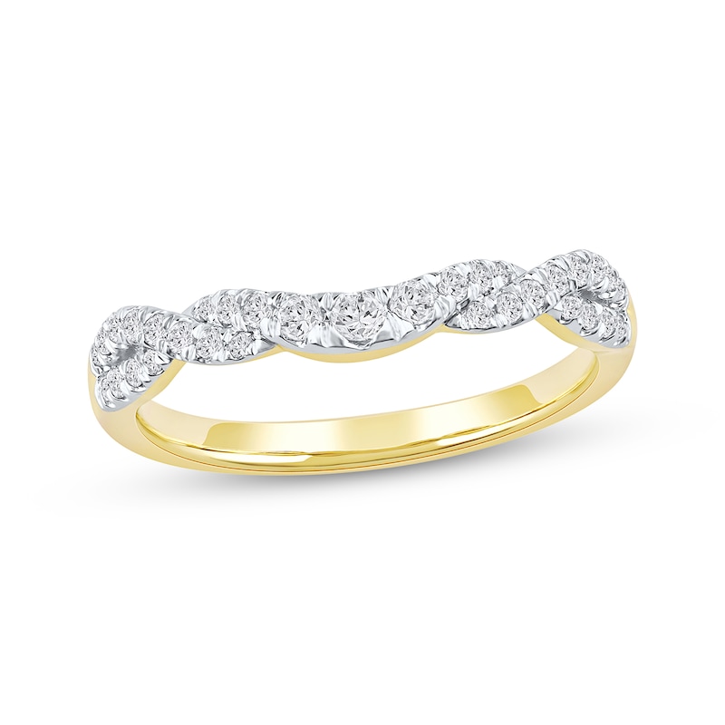 Main Image 1 of Now + Forever Graduating Diamond Contour Twist Anniversary Ring 1/4 ct tw 10K Yellow Gold