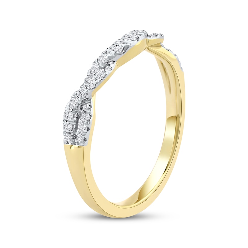 Main Image 2 of Now + Forever Graduating Diamond Contour Twist Anniversary Ring 1/4 ct tw 10K Yellow Gold
