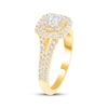 Thumbnail Image 2 of Now + Forever Lab-Grown Diamonds Princess-Cut Double Halo Engagement Ring 1 ct tw 14K Yellow Gold