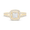 Thumbnail Image 3 of Now + Forever Lab-Grown Diamonds Princess-Cut Double Halo Engagement Ring 1 ct tw 14K Yellow Gold