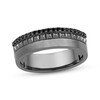 Thumbnail Image 1 of Ink & Ice Black Diamond Pyramid Studded Anniversary Ring 1/6 ct tw Black Rhodium-Plated 14K White Gold