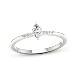 KAY Lab-Grown Diamonds Marquise-Cut Promise Ring 1/6 ct tw 10K White Gold