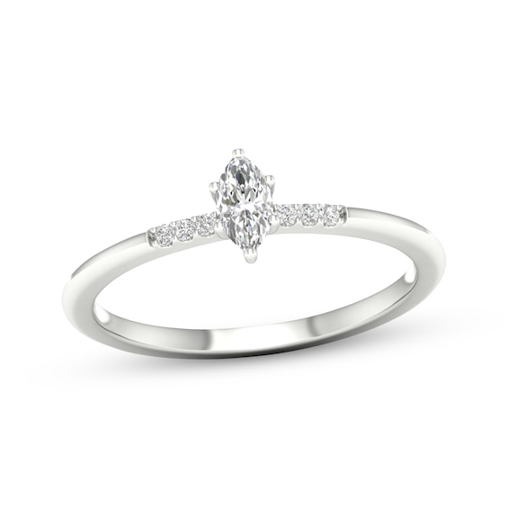 KAY Lab-Grown Diamonds Marquise-Cut Promise Ring 1/6 ct tw 10K White Gold