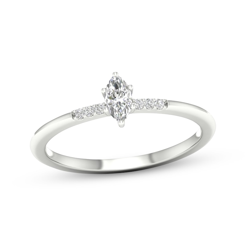 Main Image 1 of KAY Lab-Grown Diamonds Marquise-Cut Promise Ring 1/6 ct tw 10K White Gold