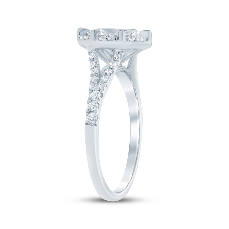 Main Image 2 of Now + Forever Lab-Grown Diamonds Marquise-Cut Halo Engagement Ring 3/4 ct tw 14K White Gold