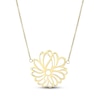 Thumbnail Image 1 of Flower Outline Necklace 18K Yellow Gold-Plated Sterling Silver 18"