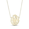 Thumbnail Image 2 of Flower Outline Necklace 18K Yellow Gold-Plated Sterling Silver 18"