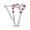 Thumbnail Image 2 of Lab-Created Ruby & White Lab-Created Sapphire Deconstructed Bypass Ring Sterling Silver