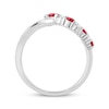 Thumbnail Image 3 of Lab-Created Ruby & White Lab-Created Sapphire Deconstructed Bypass Ring Sterling Silver