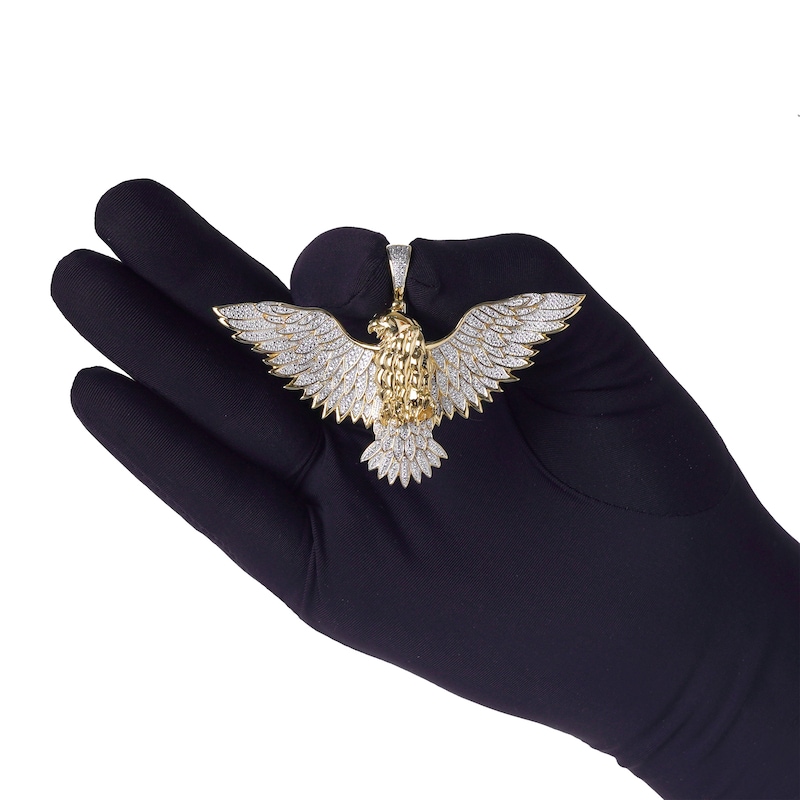 Main Image 4 of Men's Diamond Eagle Charm 1/3 ct tw 10K Yellow Gold