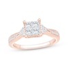 Thumbnail Image 1 of Now + Forever Now + Forever Princess-Cut Quad Diamond Engagement Ring 1 ct tw 14K Rose Gold